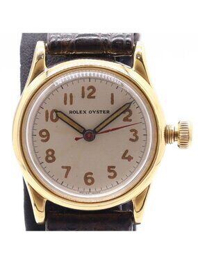 Rolex Oyster Hand Wound Beige Dial Watch